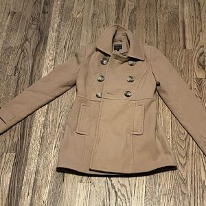 Paper Dolls Women's Double-Breasted Peacoat in Tan